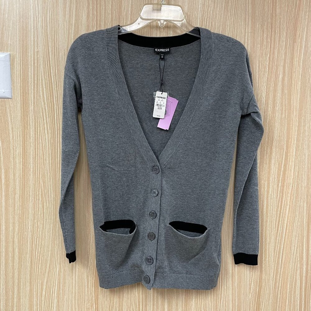 New Express Gray Cardigan Size XS - Picture 1 of 6